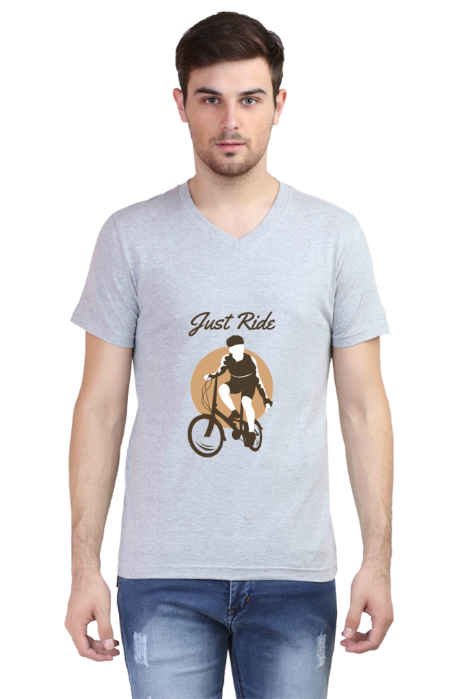 Men's BMX V Neck T-Shirt - just ride