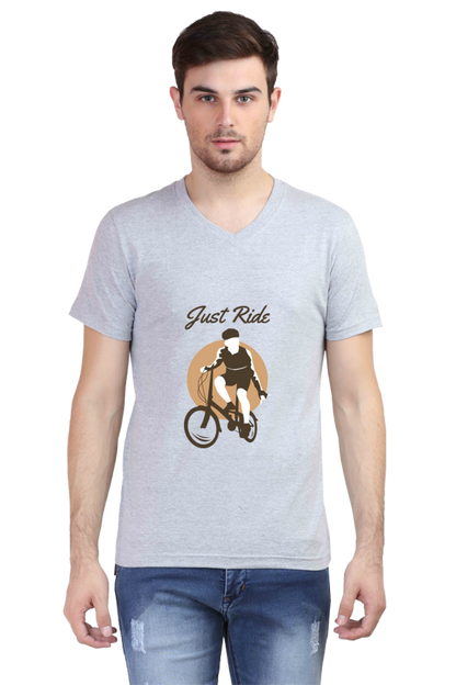 Men's BMX V Neck T-Shirt - just ride