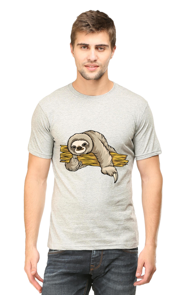 Men's Round Neck Sloth T-Shirt - Cuddle