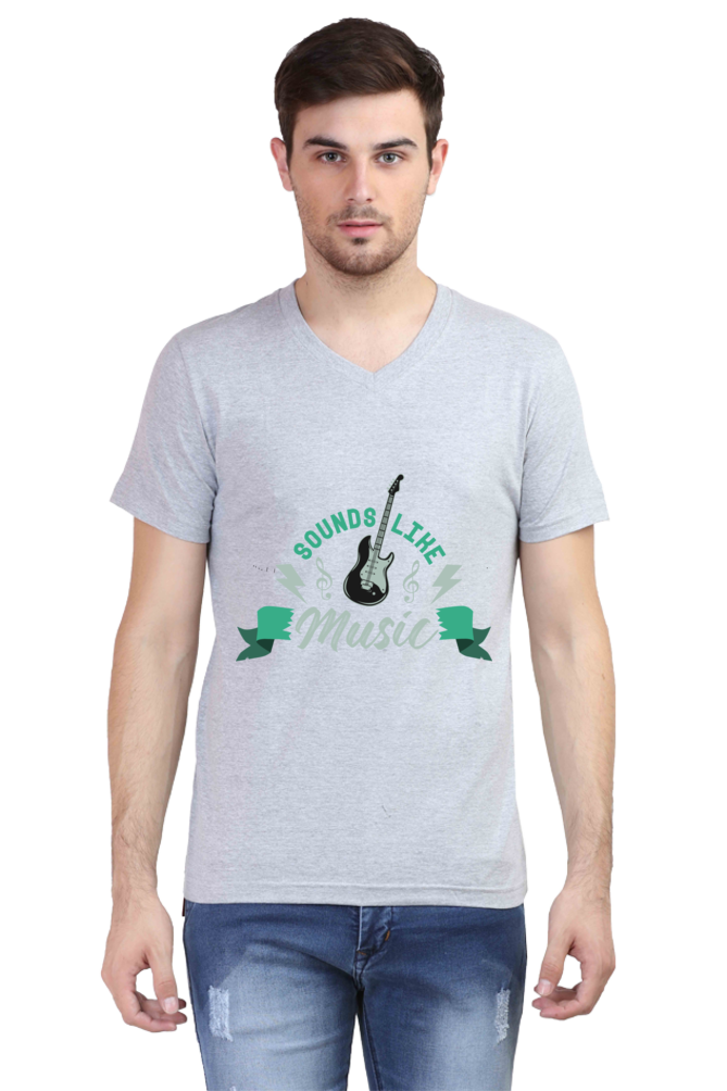 Men's V Neck T-Shirt - Sounds Like Music