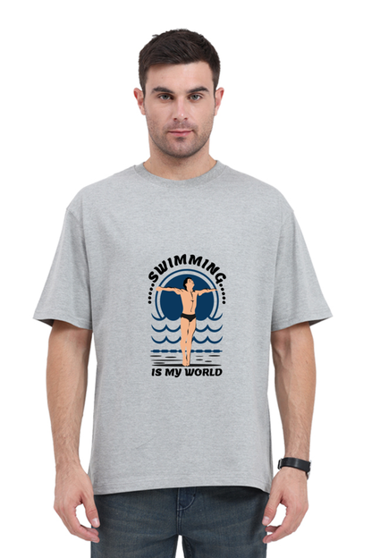 Men Swimming Oversized Classic T Shirt  - My World