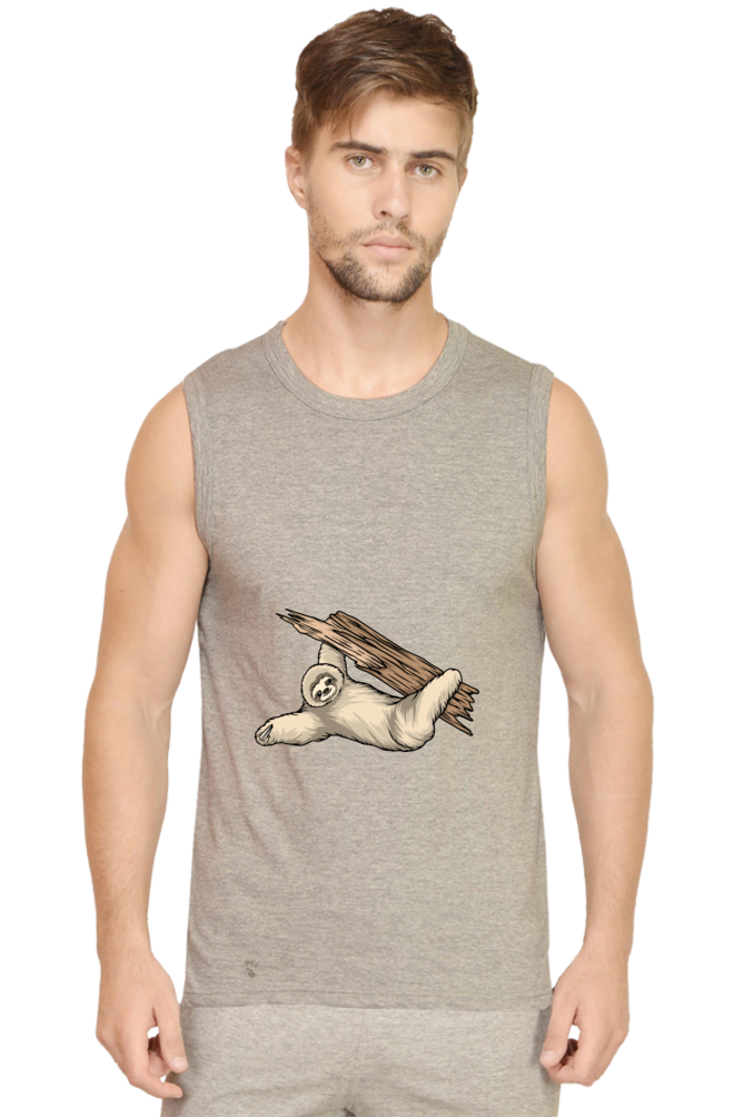 Men’s Sloth Gym Vest - waving baby