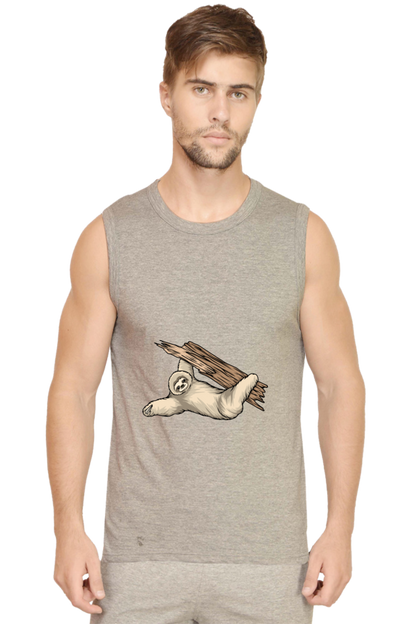 Men’s Sloth Gym Vest - waving baby