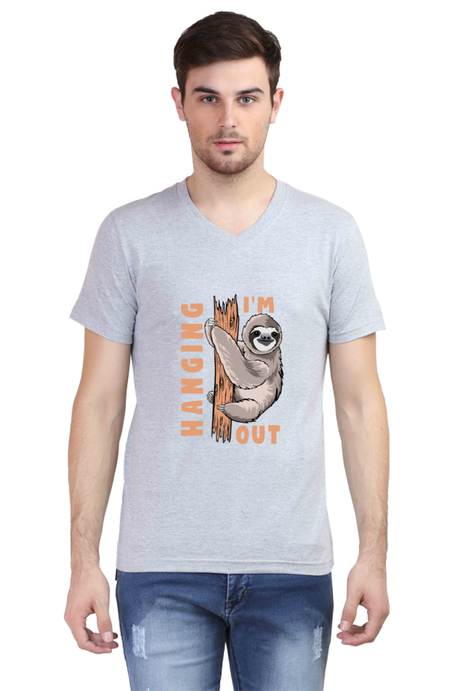 Men's Funny & Queen SVG V Neck T-Shirt - hanging