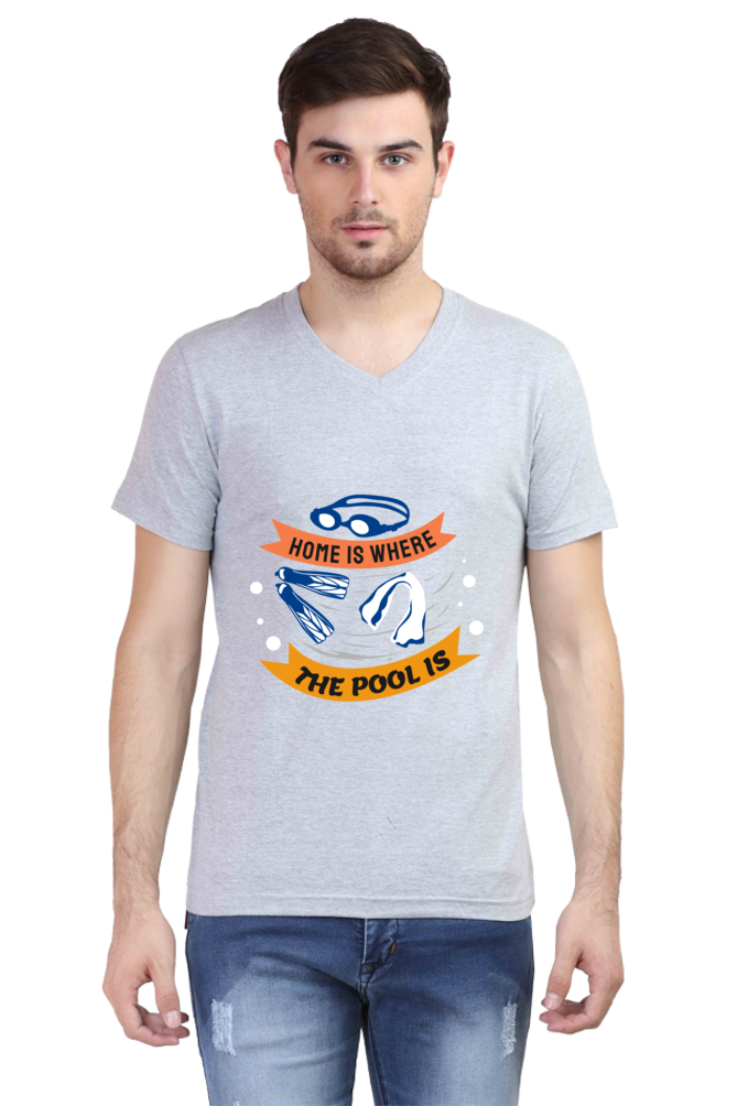 Men's Swimming V Neck T-Shirt - The Pool