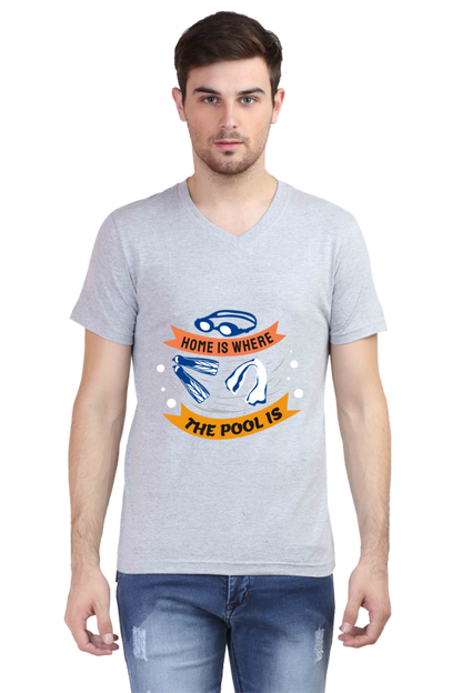 Men's Swimming V Neck T-Shirt - The Pool