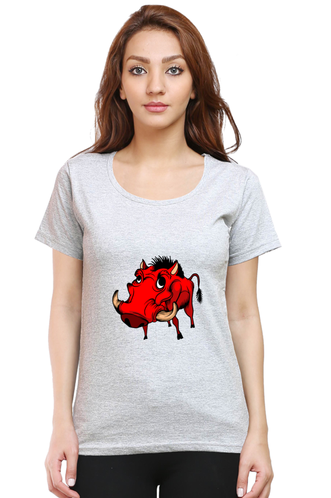 Women’s Round Neck Printed Animal's & Monster's T-Shirts -  monster rino
