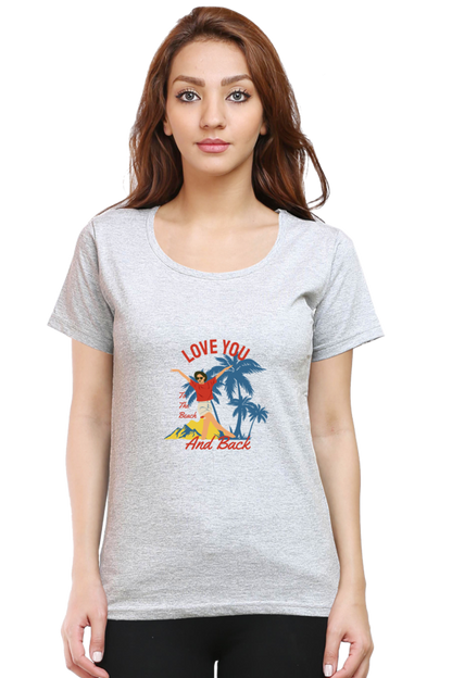 Women’s Round Neck Printed Summer T-Shirts - Beach & Back