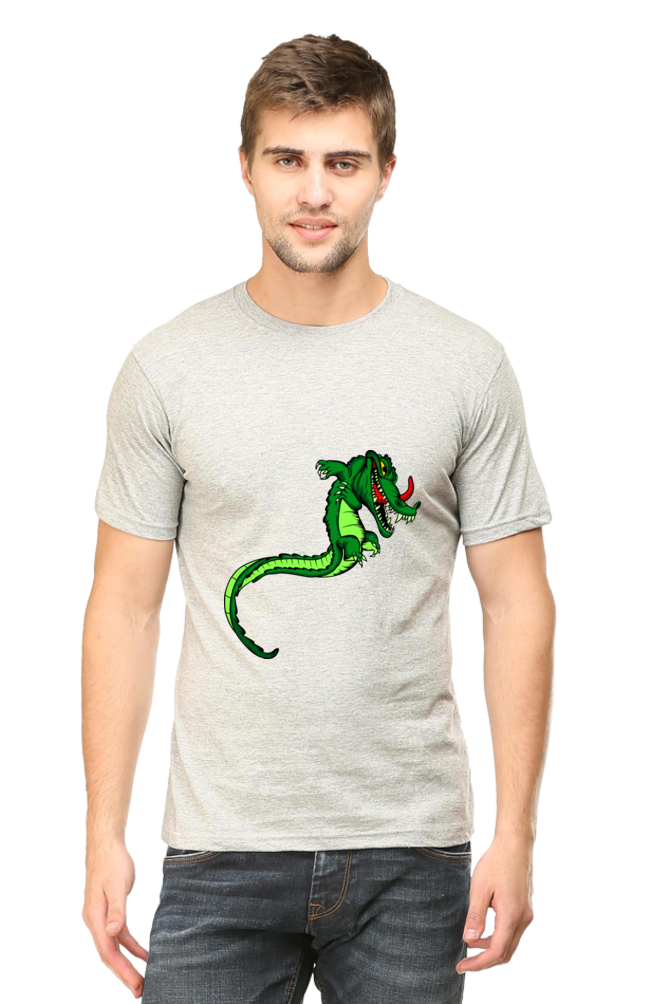 Men's Animal's & Monster's Cotton Round Neck T-Shirt - dragon