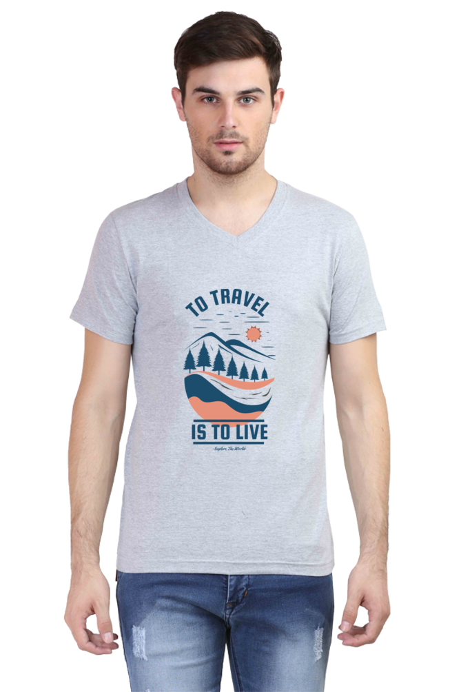 Men's Adventure V Neck T-Shirt - travel