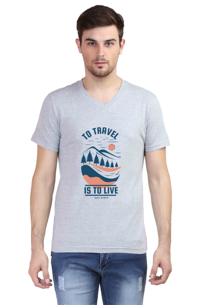 Men's Adventure V Neck T-Shirt - travel