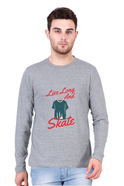 Men’s  Skateboard Full Sleeve - T Shirt - Live Long