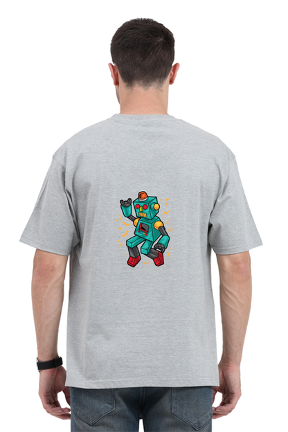 Men Oversized Classic Dance T Shirt - dancing robo