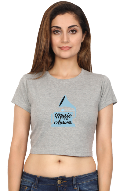 Women's Music Crop Top - Answer
