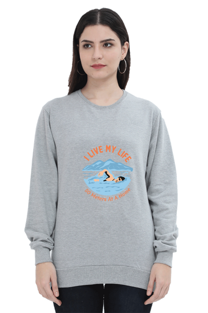 Women Swimming Sweatshirt - My Life