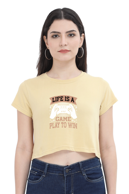 Women Gamer Crop Top - Life