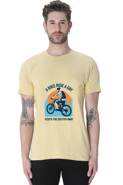 Men's Rider Cotton Round Neck T-Shirt - bike ride