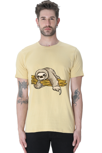 Men's Round Neck Sloth T-Shirt - Cuddle