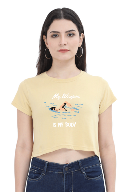 Women's Swimming Crop Top - Weapon