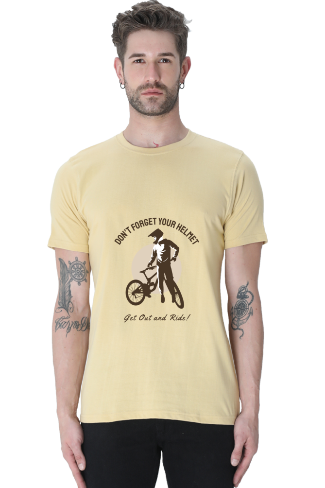 Men's Rider Cotton Round Neck T-Shirt - helmet