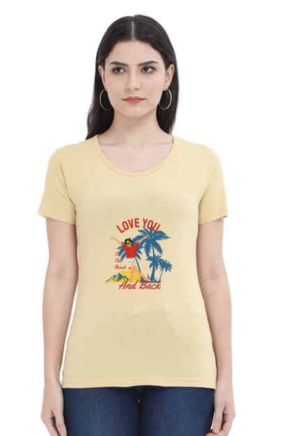 Women’s Round Neck Printed Summer T-Shirts - Beach & Back