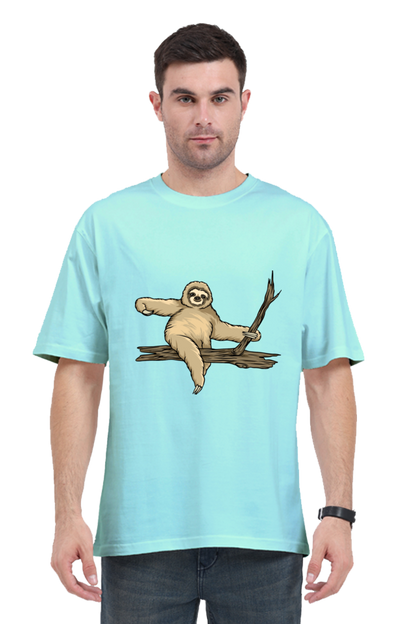Men Sloth Oversized Classic T Shirt  - wood ride