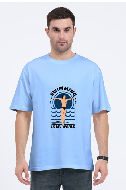 Men Swimming Oversized Classic T Shirt  - My World