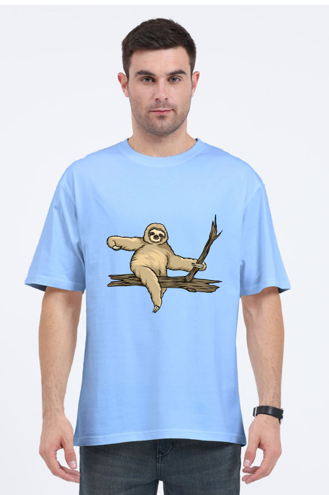 Men Sloth Oversized Classic T Shirt  - wood ride