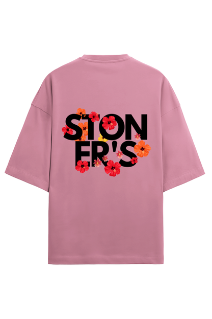 Women Terry Oversized T Shirt Floral