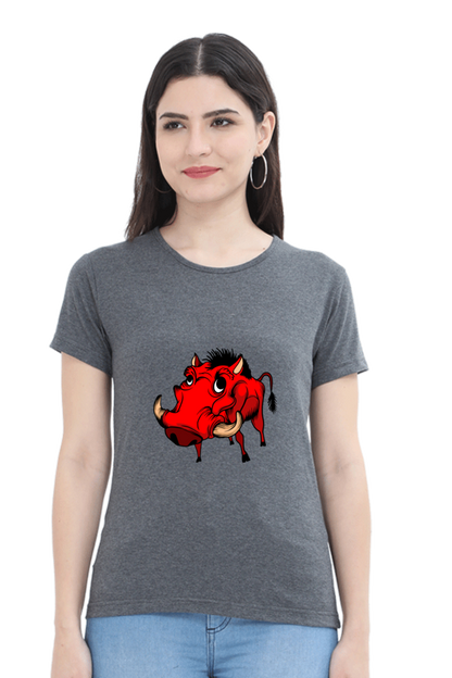 Women’s Round Neck Printed Animal's & Monster's T-Shirts -  monster rino