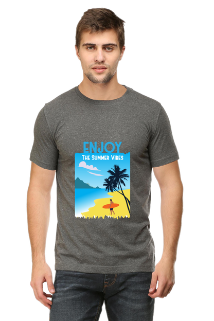 Men's Round Neck Summer T-Shirt - Vibe
