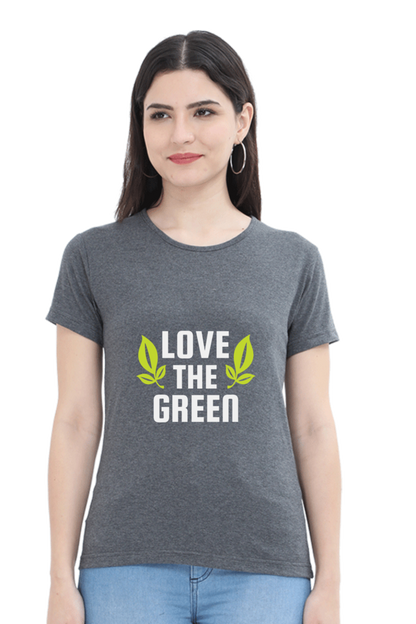 Women’s Round Neck Printed Gardening T-Shirts -   green