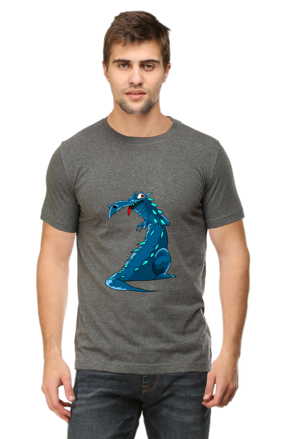 Men's Animal's & Monster's Cotton Round Neck T-Shirt - dinosaur