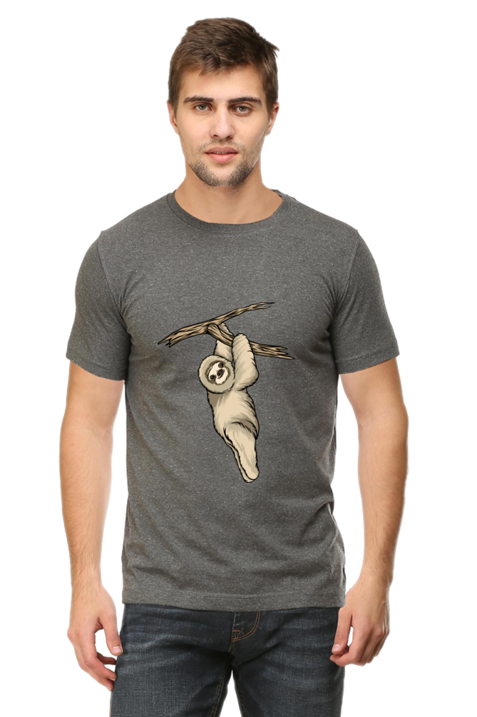 Men's Round Neck Sloth T-Shirt - play baby