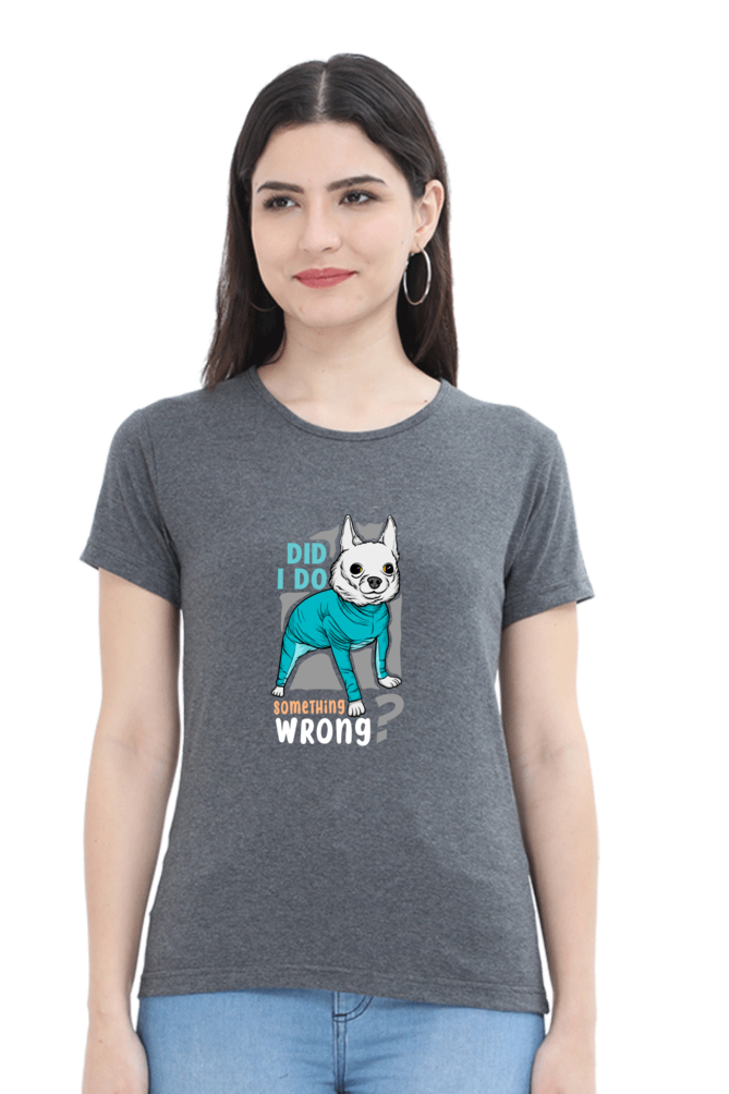 Women’s Round Neck Printed Funny & Queen SVG T-Shirts -  wrong