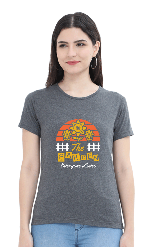 Women’s Round Neck Printed Gardening T-Shirts - everyone