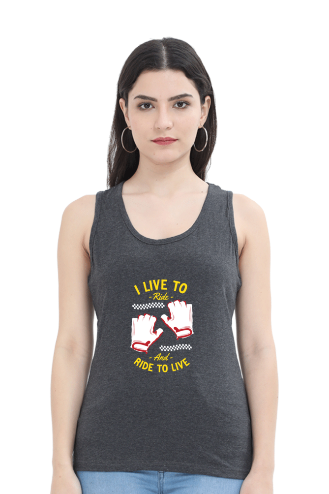 Women Skateboard Tank Top -  Live to ride
