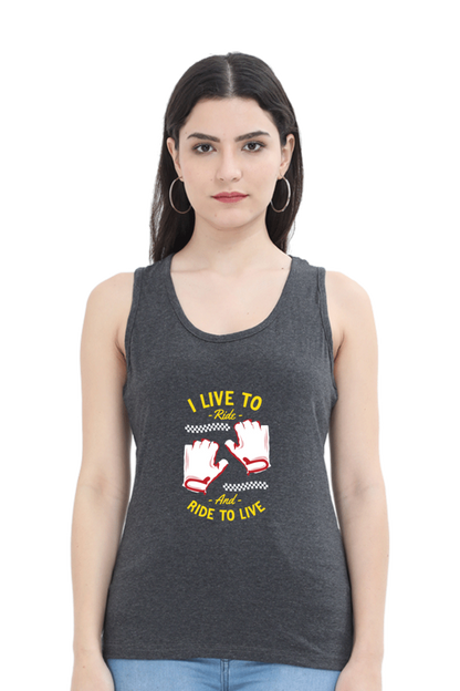 Women Skateboard Tank Top -  Live to ride