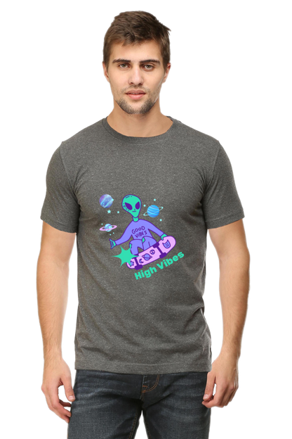 Men's Round Neck T-Shirt - High Vibes