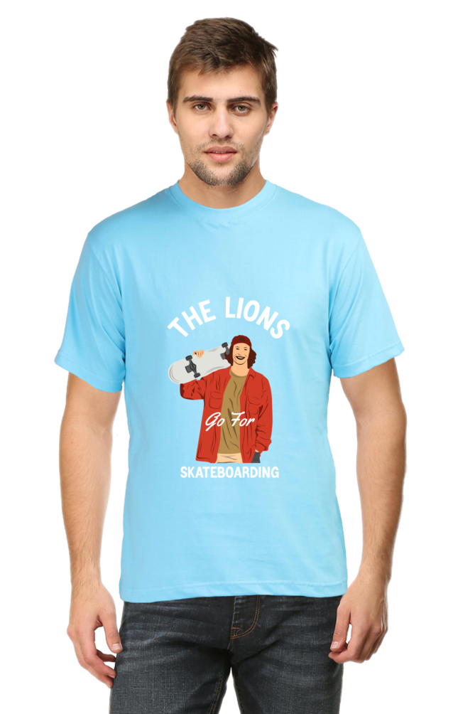 Skateboard Unisex Cotton Round Neck T-shirt - The Lion's