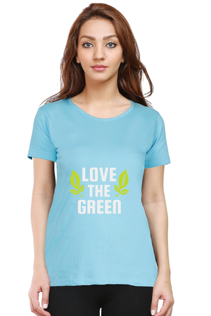 Women’s Round Neck Printed Gardening T-Shirts -   green