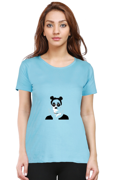 Women’s Round Neck Printed Minimalistic T-Shirts -  Fuck off