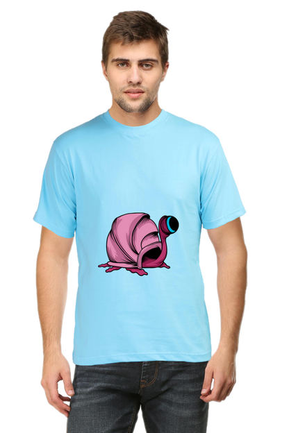 Men's Animal's & Monster's Cotton Round Neck T-Shirt - monster snail