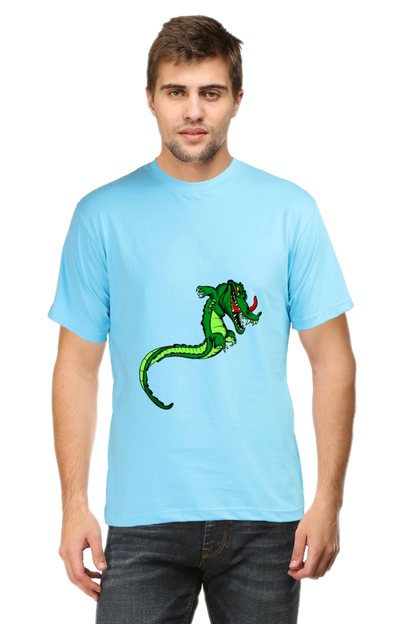 Men's Animal's & Monster's Cotton Round Neck T-Shirt - dragon