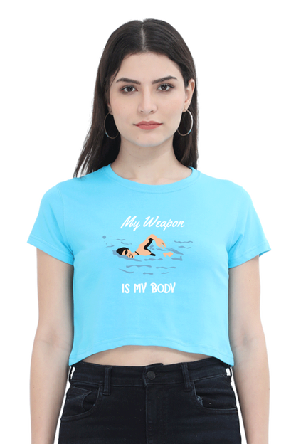 Women's Swimming Crop Top - Weapon