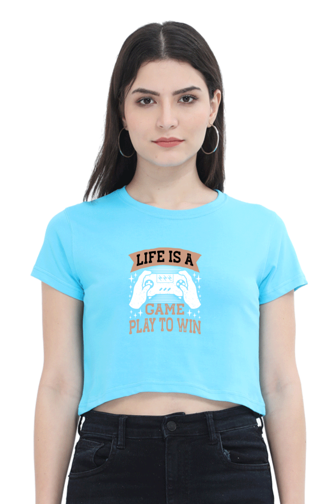 Women Gamer Crop Top - Life
