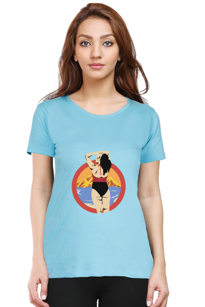 Women’s Round Neck Printed Summer T-Shirts - Girl