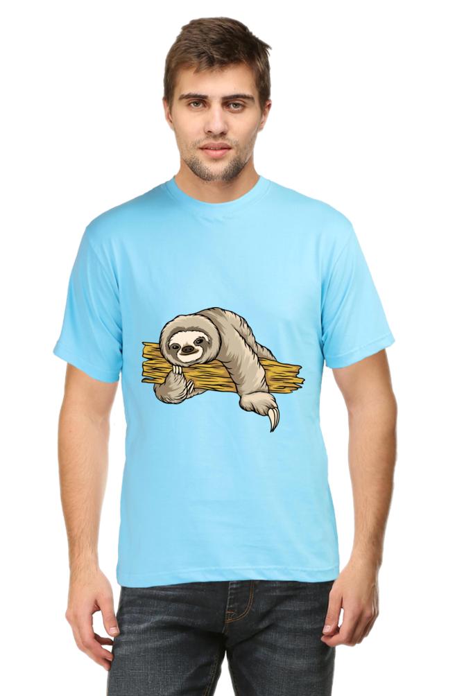 Men's Round Neck Sloth T-Shirt - Cuddle