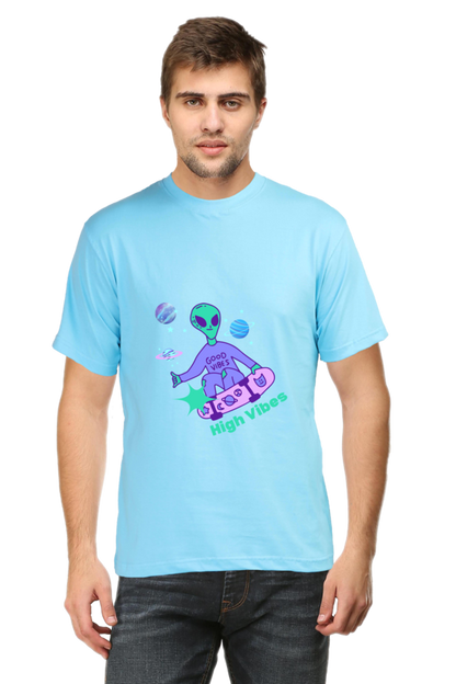 Men's Round Neck T-Shirt - High Vibes