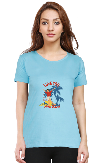 Women’s Round Neck Printed Summer T-Shirts - Beach & Back